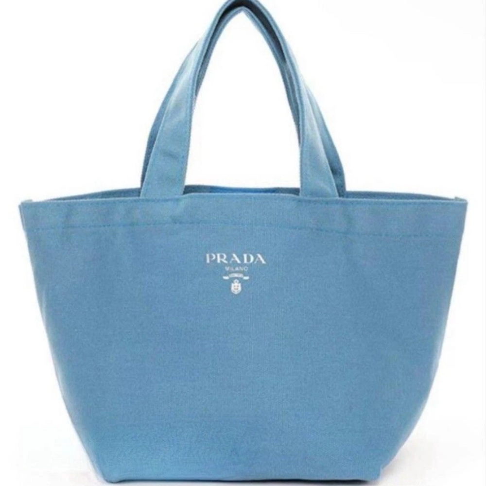 Prada Blue Mini Canvas Tote Bag
